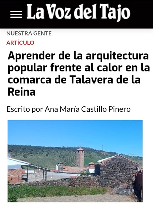 Aprender de la arquitectura popular frente al calor en la comarca de Talavera de la Reina