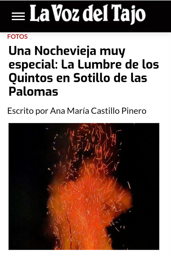 Una Nochevieja muy especial: La Lumbre de los Quintos en Sotillo de las Palomas